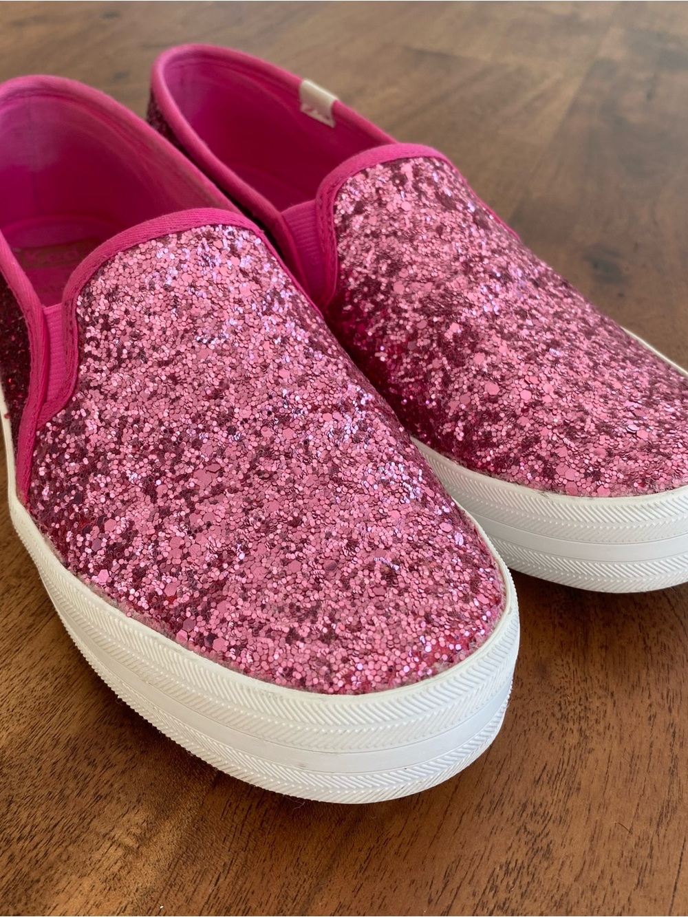 KEDS X KATE SPADE NY Double Decker Glitter slip on sneakers size 7